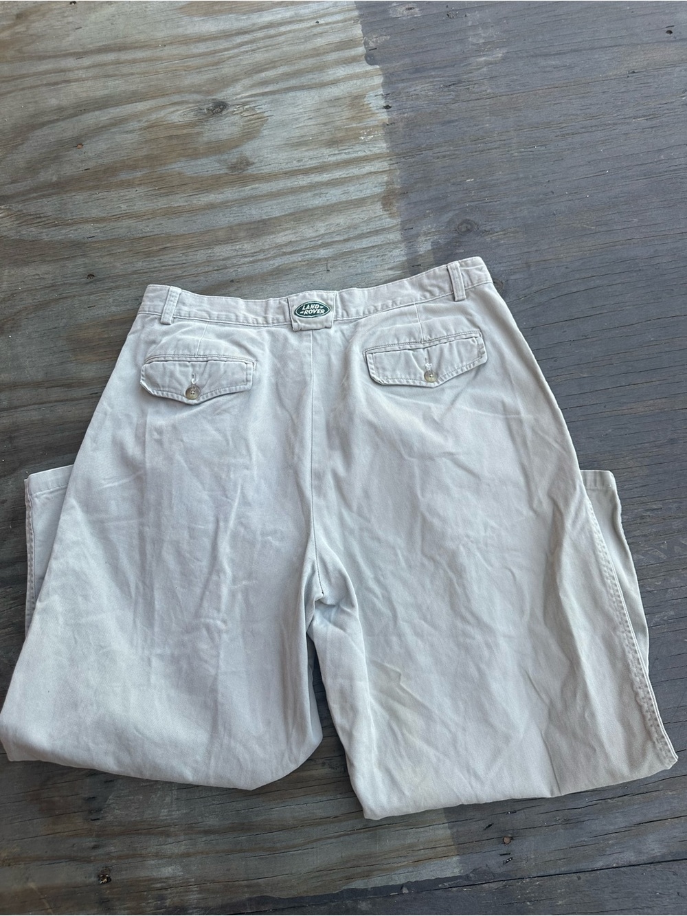 Vintage Land' Rover Men's Chinos in Light Khaki
